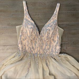 Beaded tulle special occasion gown